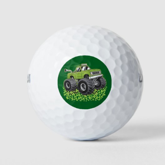 Jongens St Patricks Dag Peuter Lucky Monster Truck Golfballen (Voorkant)