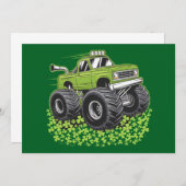 Jongens St Patricks Dag Peuter Lucky Monster Truck Kaart (Voorkant / Achterkant)