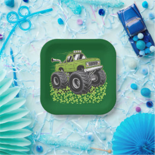 Jongens St Patricks Dag Peuter Lucky Monster Truck Papieren Bordje