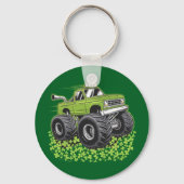 Jongens St Patricks Dag Peuter Lucky Monster Truck Sleutelhanger (Voorkant)