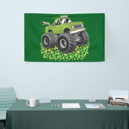 Jongens St Patricks Dag Peuter Lucky Monster Truck Spandoek (Beurs)