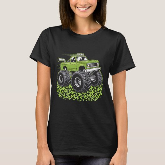 Jongens St Patricks Dag Peuter Lucky Monster Truck T-shirt (Voorkant)