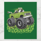 Jongens St Patricks Dag Peuter Lucky Monster Truck Wijn Etiket (Enkel label)
