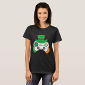 Jongens St. Patricks Dag Videospel Controller Here T-shirt (Voorkant volledig)