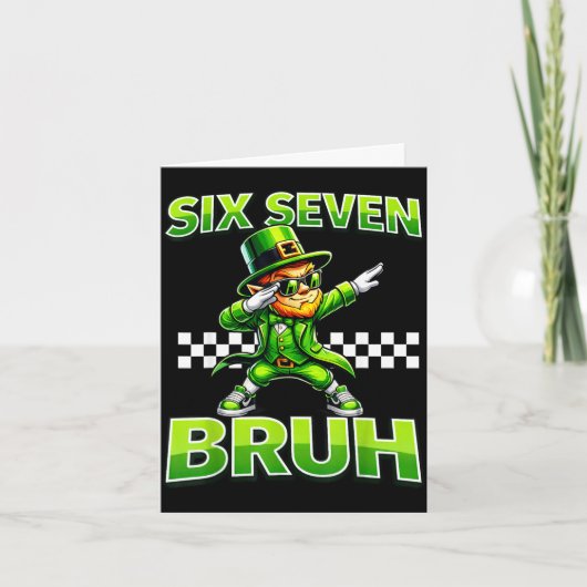 Jongens st patricks day 67 leprechaun dab zes zeve kaart (Voorkant)