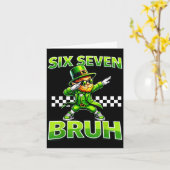 Jongens st patricks day 67 leprechaun dab zes zeve kaart (Gele Bloem)