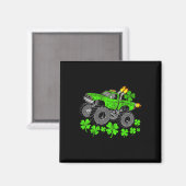 Jongens St. Patrick's Day Geluks Monstertruck Magneet (Voorkant / Achterkant)