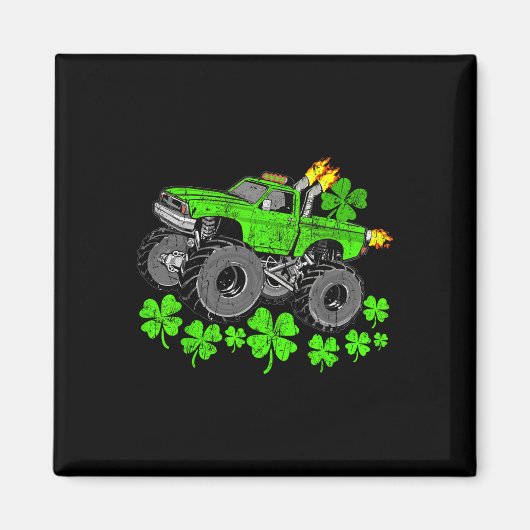 Jongens St. Patrick's Day Geluks Monstertruck Magneet (Voorkant)