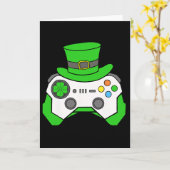 Jongens St Patricks Day Videogame Controller Heren Kaart (Gele Bloem)