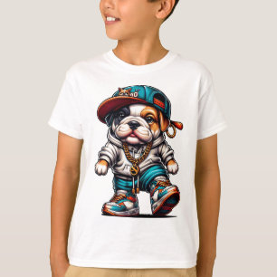 Jongens Streetwear Leuk Hip Hop Bulldog T-shirt