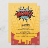 Jongens stripboek verjaardag uitnodiging. kaart (Voorkant / Achterkant)