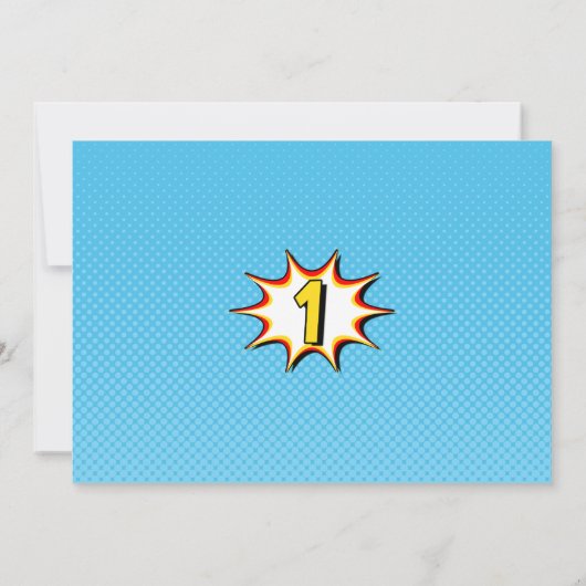 Jongens Superheld Foto 1e verjaardag Uitnodiging (Achterkant)