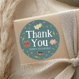 Jongens Superheld Kids Verjaardag Favoriet Ronde Sticker