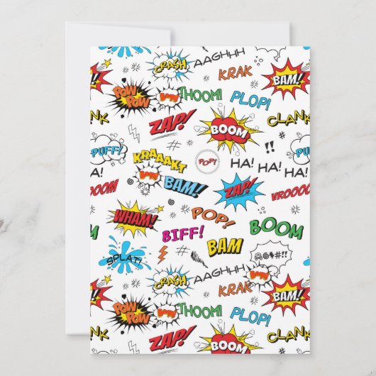 Jongens Superheld Verjaardagsfeest Kaart (Achterkant)