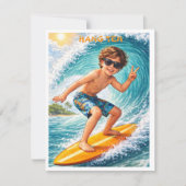 Jongens surfen feest digitale download uitnodiging (Voorkant)
