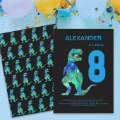 Jongens T-Rex Dino 8e Verjaardagsfeest Kaart