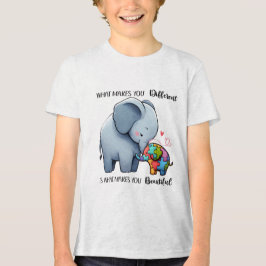 Jongens T-Shirt – Autisme Bewustzijn Olifant Desig