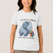 Jongens T-Shirt – Autisme Bewustzijn Olifant Desig (Voorkant)