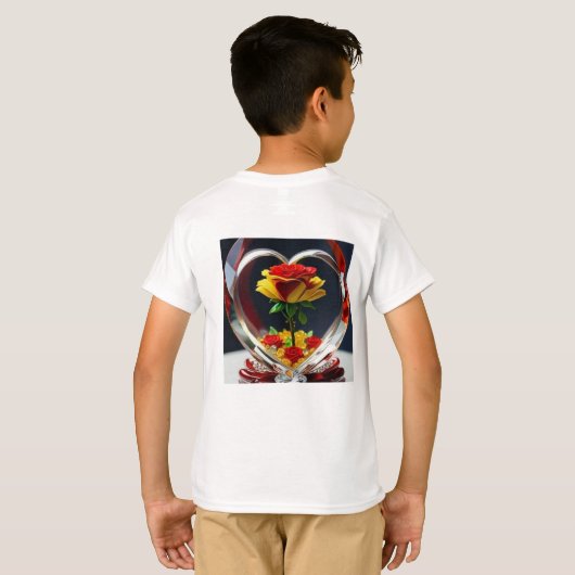 Jongens t-shirt en bloem mooi design (Achterkant volledig)