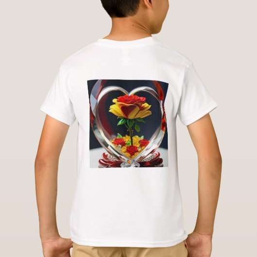 Jongens t-shirt en bloem mooi design (Achterkant)