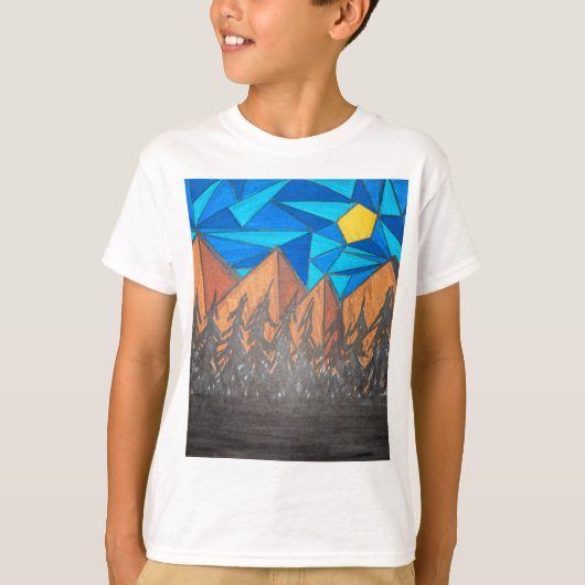 Jongens T-shirt - Glas in lood Bergen (Voorkant)