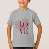 Jongens T-shirt met roze hart LOVE - Modern typogr (Voorkant)