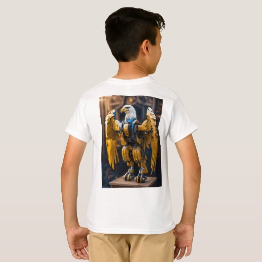 Jongens T-shirt Robotic Eagle (Achterkant volledig)