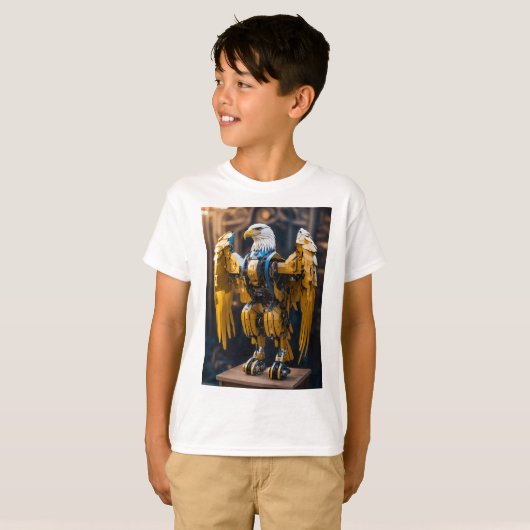 Jongens T-shirt Robotic Eagle (Voorkant volledig)