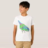 Jongens T-shirt (wit) - Eikensprinkhaan (Voorkant volledig)
