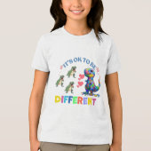 Jongens T-shirts – Het is oké om anders te zijn 🦕 (Voorkant)
