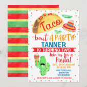 Jongens Taco over een verjaardagsuitnodiging Kaart (Voorkant / Achterkant)