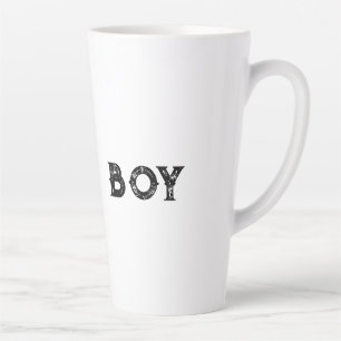 Jongens tekst naam Zwarte Tekst Kleur Latte Mok