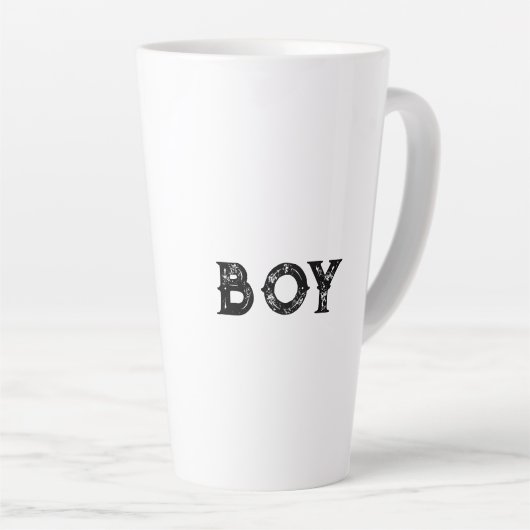 Jongens tekstnaam Zwarte Tekst Kleur Latte Mok (Rechterhoek)