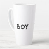 Jongens tekstnaam Zwarte Tekst Kleur Latte Mok (Linkerhoek)