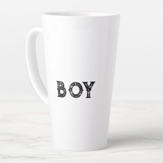 Jongens tekstnaam Zwarte Tekst Kleur Latte Mok (Linkerhoek)