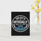 Jongens Terug naar school 8e klas 2025 Eerste dag  Kaart (Gele Bloem)