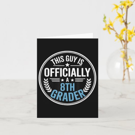 Jongens Terug naar school 8e klas 2025 Eerste dag  Kaart (Gele Bloem)