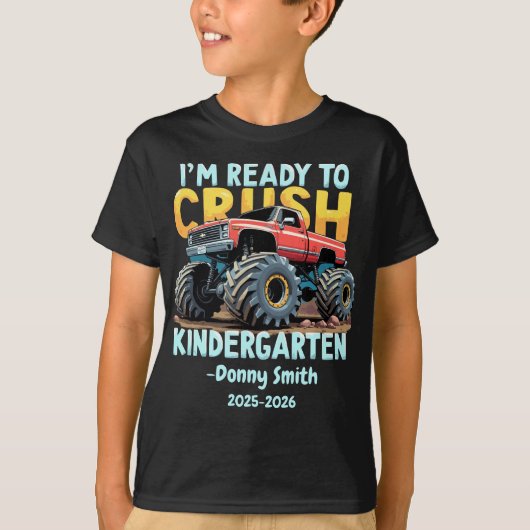 Jongens terug naar school klaar om kleuterschool t t-shirt (Voorkant)