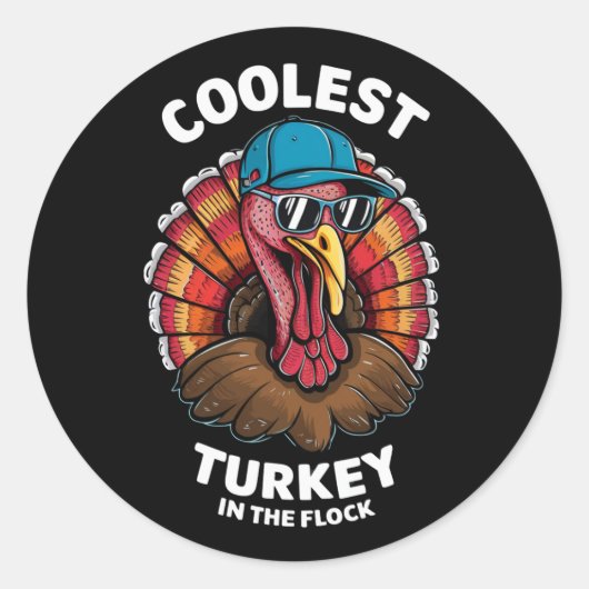 Jongens Thanksgiving Kinder Coolste Turkije in de  Ronde Sticker (Voorkant)
