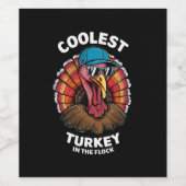 Jongens Thanksgiving Kinder Coolste Turkije in de  Wijn Etiket (Enkel label)