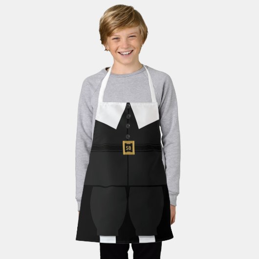 Jongens Thanksgiving Pilgrim Outfit Costume Schort (Gedragen)