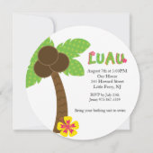 Jongens Tiki Hut Ronde Luau Verjaardag Uitnodiging (Achterkant)