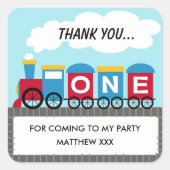 Jongens Train 1e Verjaardag Sticker (Voorkant)