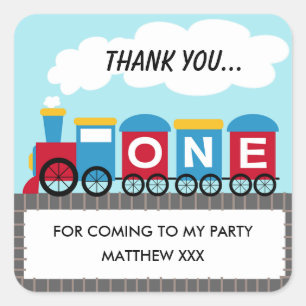 Jongens Train 1e Verjaardag Sticker