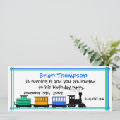 Jongen's Train Birthday Invitation Kaart (Staand voorkant)
