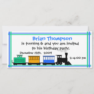 Jongen's Train Birthday Invitation Kaart