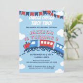 Jongens Train Chugga Twee Vlag Blauw Rood Witte Da Kaart (Staand voorkant)