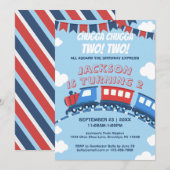 Jongens Train Chugga Twee Vlag Blauw Rood Witte Da Kaart (Voorkant / Achterkant)