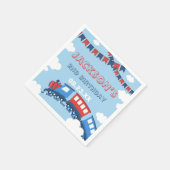 Jongens Train Chugga Twee Vlag Blauw Rood Witte Da Servet (Hoek)