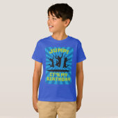 Jongens Trampoline Bounce House Birthday Party T-shirt (Voorkant volledig)